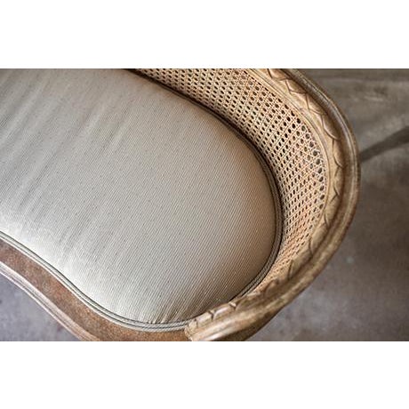 Wood 1990's Design Source Ltd. French Country Louis XVI Style Double-Cane Banquette Settee For Sale - Image 7 of 17