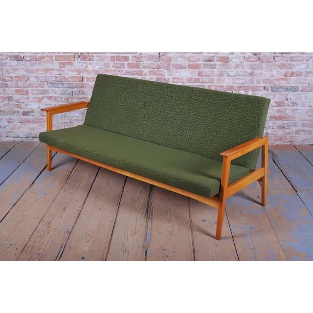 Mid-Century Czech Living Room Set in Beech, 1960s, Set of 3 For Sale - Image 15 of 18