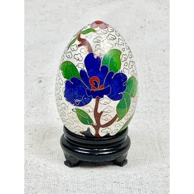 Vintage Cloisonné Egg With Stand For Sale - Image 10 of 10