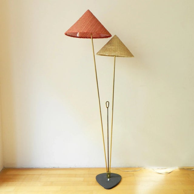 Beige Floor Lamp with Pointed Cone Shades by Rupert Nikoll For Sale - Image 8 of 8