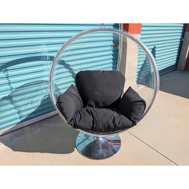 Adelta 1990s Mid Century Lucite Hanging 'Bubble Chair' by Eero Aarnio for Adelta, Signed For Sale - Image 4 of 11