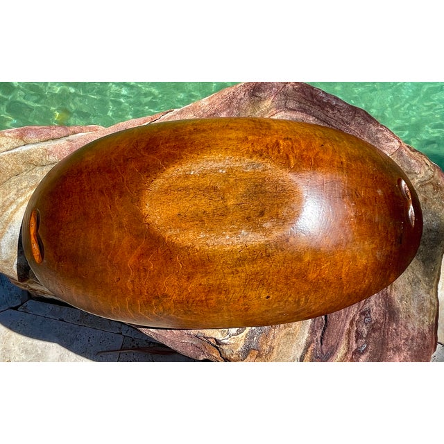 Farmhouse Antique Wooden Dough Bowl For Sale - Image 3 of 6