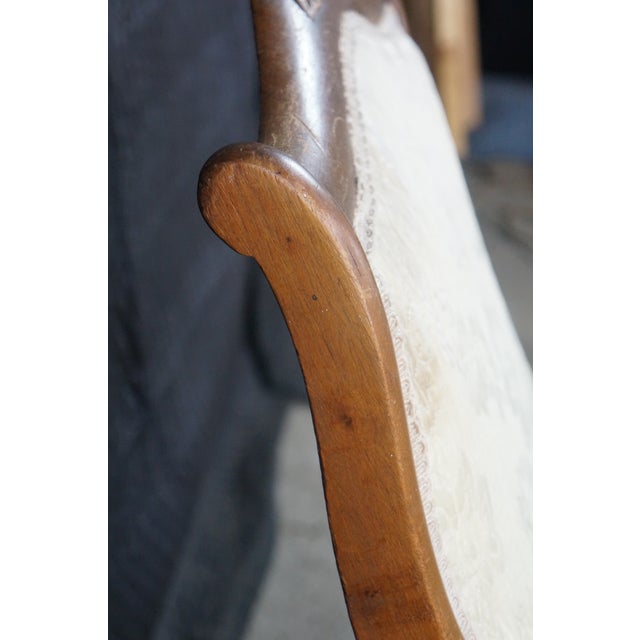 Antique American Victorian Rose Carved Walnut Lincoln Rocking Chair Rocker For Sale - Image 14 of 18