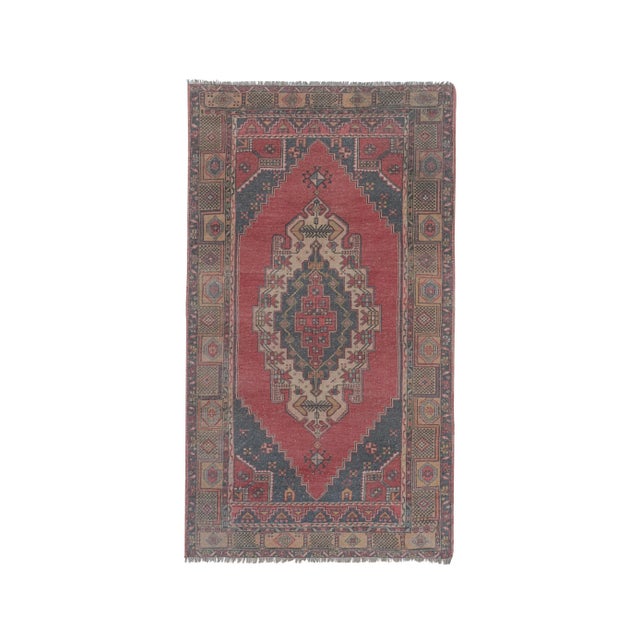 Vintage Faded Red Turkish Oushak Rug For Sale - Image 13 of 13