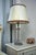Beautiful table lamp in classicist style. Original lampshade. New electrical installation in copper. The lamp is fully...