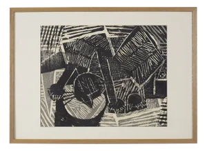 Vide Jansson, Woodcut, 1960s, Framed