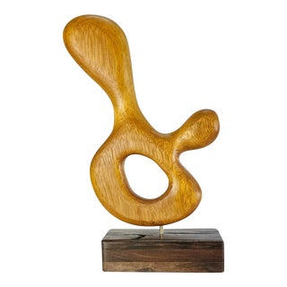 Organic Biomorphic Contemporary Modern Abstract Sculpture Teak and Walnut Wood For Sale