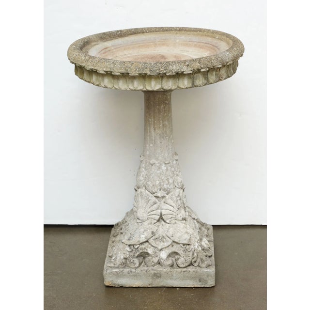 Large English Vintage Bird Bath on Column Base With Seashell ...