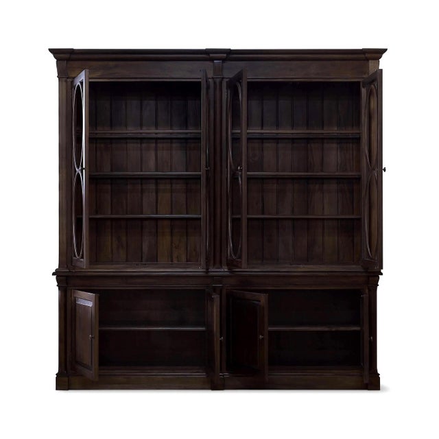 French Provincial French Provincial Bookcase - Dark Walnut For Sale - Image 3 of 4
