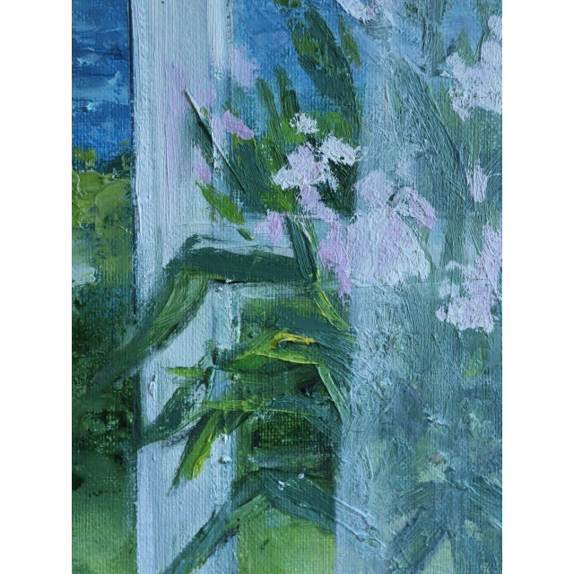 Mid-Century Modern 'The Open Window' Swedish Expressive Coastal View Oil Painting, Framed For Sale - Image 10 of 13