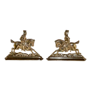 Pair of 19th Century Brass Mantle Decorations