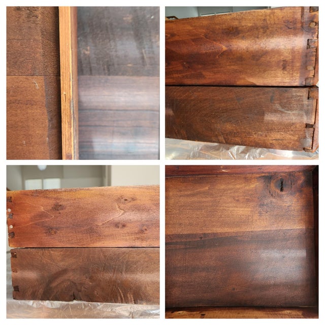 Antique Solid and Flame Mahogany American Empire Side Table or Work Table Circa 19th Century For Sale - Image 10 of 17