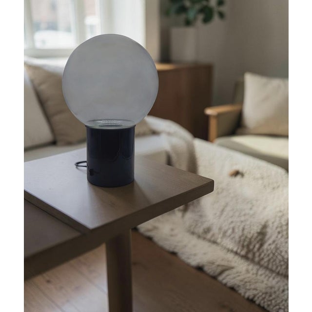 Black Space Age Glass Table Lamp from Lumenform, Italy, 1970s For Sale - Image 8 of 9