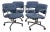 Late 20th Century Modern Set of 4 Steelcase Swivel Dining or Game Chairs 4 Prong Chrome Bases W/Casters For Sale