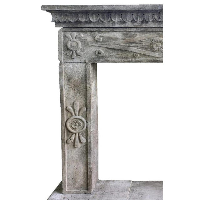 Italian Travertine Marble Fireplace, 20th Century For Sale - Image 5 of 7