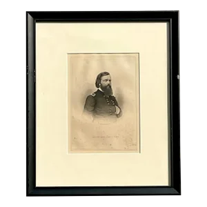 Vintage Boho Engraving of Military Man