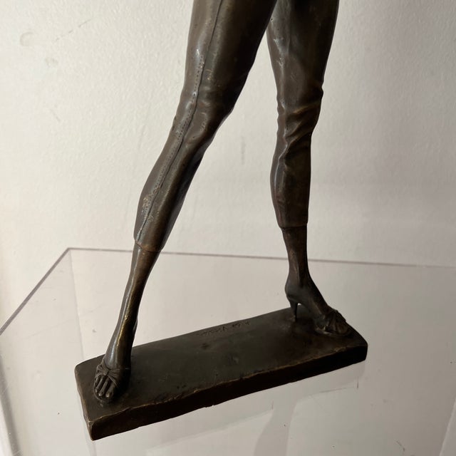 20th Century Bronze Figure of Lady by Italian Aldo Vitaleh For Sale - Image 11 of 11