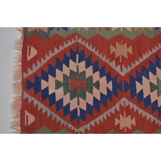 Textile 1960s Ethnic Anarolian Wool KİLİM rUG For Sale - Image 7 of 10