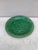 French Green Majolica Leaves Plate Salins, circa 1890.