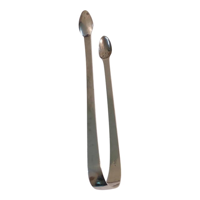 1790s George III Sterling Silver Sugar Tongs Joseph Hicks Exeter For Sale