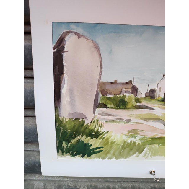 Michel Roubille, Carnac, 1980, Watercolor For Sale - Image 6 of 7