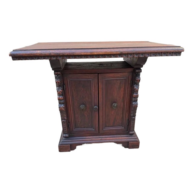 Antique Renaissance Style Liquor Cabinet For Sale