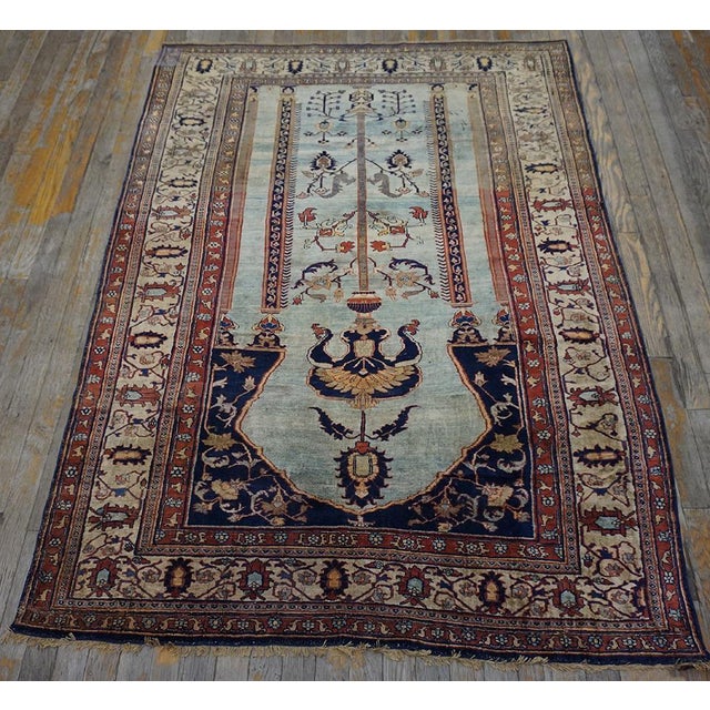 19th Century N.W. Persian Silk Heriz Carpet
