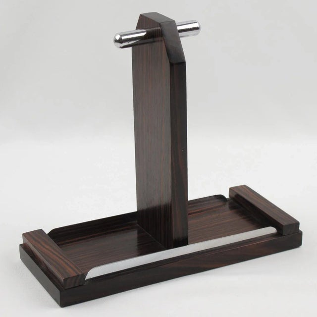 Wood Art Deco Macassar Wood and Crystal Condiment Set, 1930s For Sale - Image 7 of 10