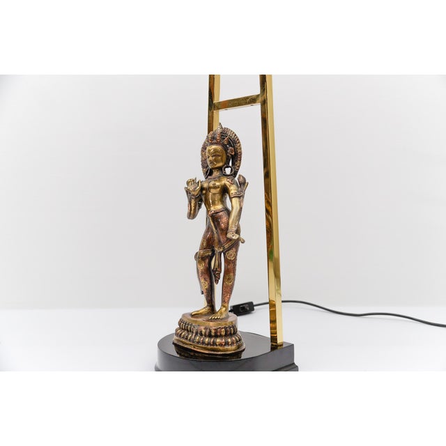 Vintage Tara Buddha Statue Table Lamp, 1960s For Sale - Image 11 of 17