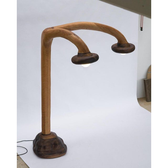 Walnut & red oak floor lamp by alexander knysch dimensions: d 200 x w 150 x h 100 cm materials: walnut & red oak up to...