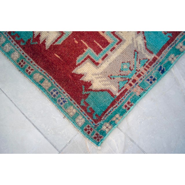Textile 1970s Vintage Hand Knotted Small Rug For Sale - Image 7 of 8