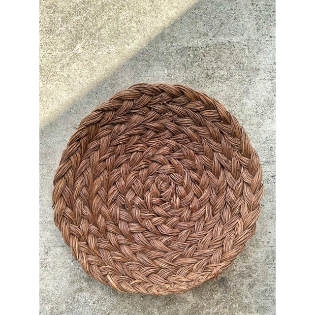 Brown Vintage Handwoven Rattan Bowl For Sale - Image 8 of 16