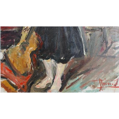 Carlo Striccoli, The Guitarist, 1960s, Oil on Canvas For Sale - Image 14 of 18