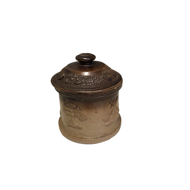 Mid 19th Century Doulton Stoneware Hunting Ware Lidded Pot For Sale - Image 4 of 5