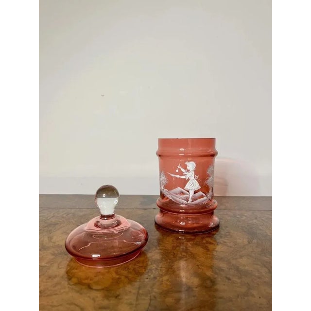 Antique Mary Gregory Jar and Cover, 1900s For Sale - Image 3 of 6