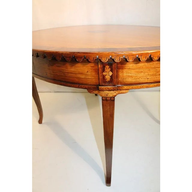 Wood Inlaid Satinwood & Rosewood Continental Style Oval Center Table For Sale - Image 7 of 7
