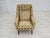 Danish Highback Armchair in Brown/Beige Furniture Fabric and Teak Wood, 1970s For Sale - Image 6 of 17