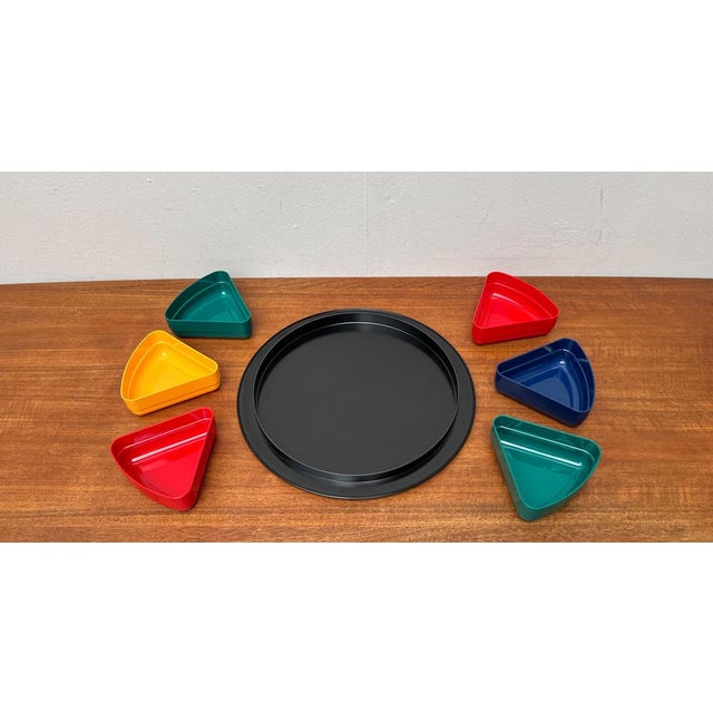 Mid-Century Space Age Bowls and Tray Set from Emsa, 1960s, Set of 7, in Very Good conditions. Designed 1960 to 1969 This...