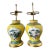 Vintage Asian Glazed Ceramic Pastoral Lamps - A Pair For Sale