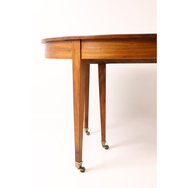 Brown Antique Extendable Walnut Dining Table on Brass Castors, 1860 For Sale - Image 8 of 12
