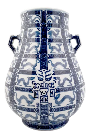 Early 20th Century Chinese Porcelain Wisdom Eye Hu Form Dragon Vase