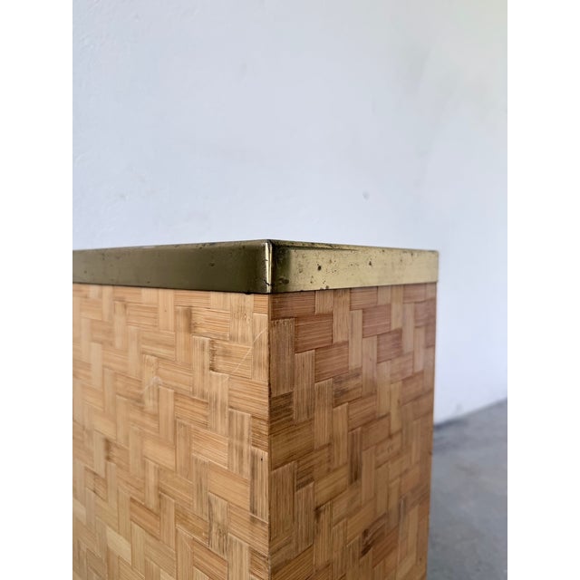 Woven Wicker and Brass Umbrella Stand from Metal Linea Nova, 1960s For Sale - Image 11 of 18