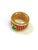Metal Bochic “Orient” African Ruby, & Jade Vintage Band Ring Set In 18 K Gold & Silver, Size 4 For Sale - Image 7 of 11