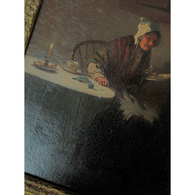 19th Century Dutch Canvas Painting in Giltwood Frame For Sale - Image 4 of 11