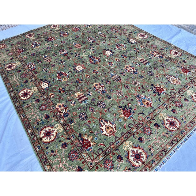 Islamic Hand-Knotted Afghan Ziegler Chobi Bidjar Style Wool Area Rug - 8'0" X 9'11" For Sale - Image 3 of 13