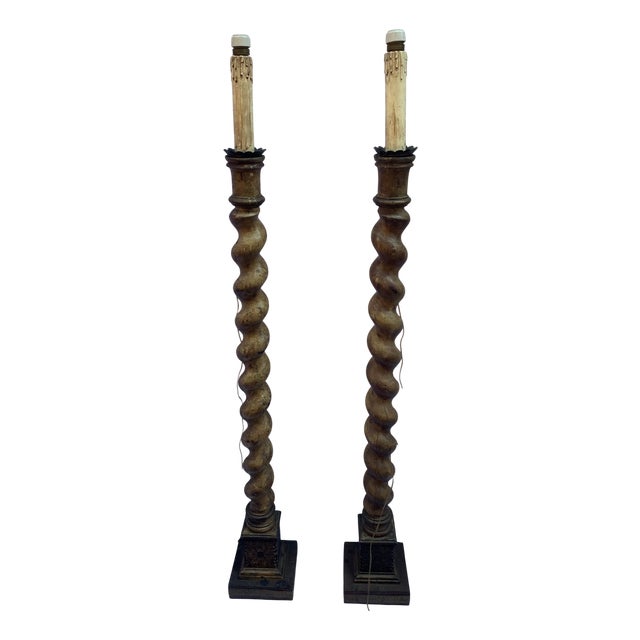 Italian Church Candelabras, Mid-19th Century, Set of 2 For Sale