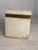 Vintage White Stone Alabaster Trinket Box With Brass Shell Clasp, Jewelry Box, Square Stone Hinged Casket, Hollywood Regency Vanity Decor For Sale - Image 4 of 12