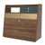 Contemporary Petrol Blue Drawers Gaston Floating Writing Desk in Natural Walnut by Harto For Sale - Image 3 of 5