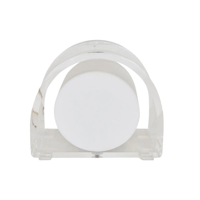 1970s Lucite Demilune Lamp by Ritts Company For Sale