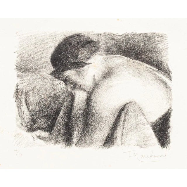 Female Figure with Hat - Original Lithograph by J.H. Marchand - 1920 ca. 1920s For Sale - Image 3 of 3